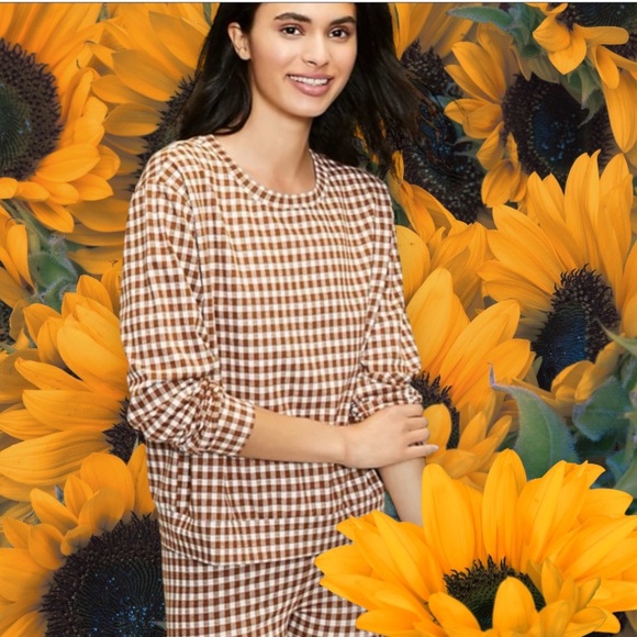 LOU AND GREY BIRDSEYE GINGHAM PONTE SWEATSHIRT SIZE LARGE - Picture 7 of 11